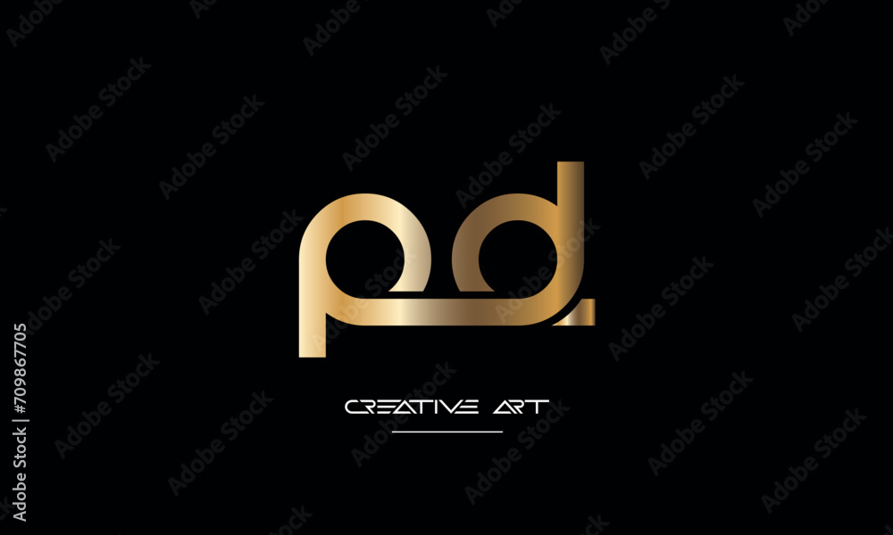DP, PD, D, P abstract letters logo monogram