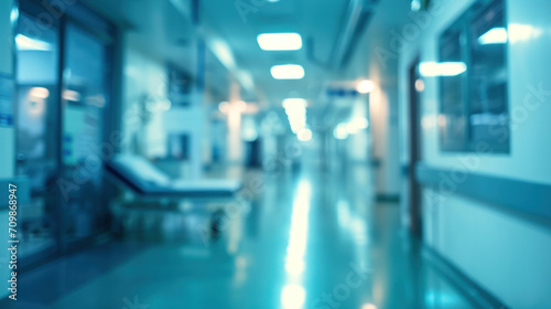 Medical blurred blue hospital background with space for text. Copy space © Irina Beloglazova