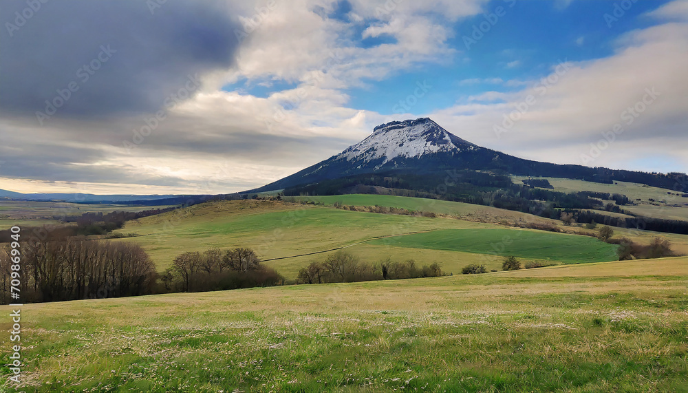 beautiful meadow landscape with a mountain beautiful meadow landscape with a mountain