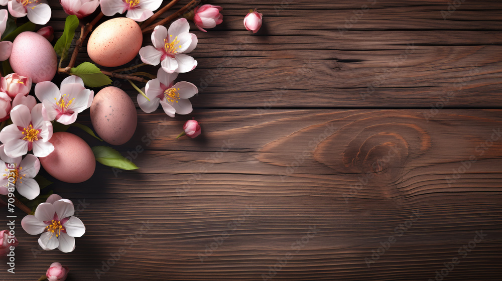 Easter background. The association of Easter comes from the eggs in the background. There are wooden elements. Easter background. The association of Easter comes from the eggs in the background. There are wooden elements.