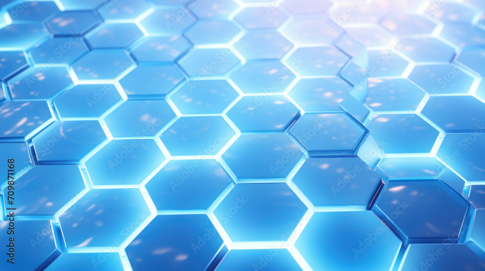 hexagon neon light blue background medical concept hexagon neon light blue background medical concept