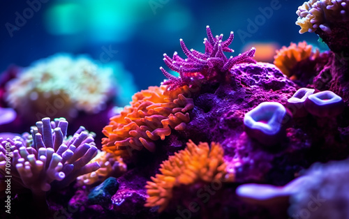 Brightly colored coral created with Generative AI tecnology.