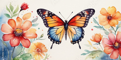 butterflies and flowers generated by AI © Ashish