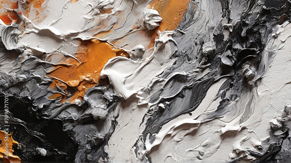 Obraz premium Textured acrylic paint, close up brush strokes , abstract colorful background