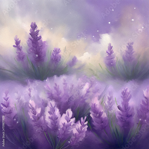 Dreamy lavender pattern a soft purple colors as background painting