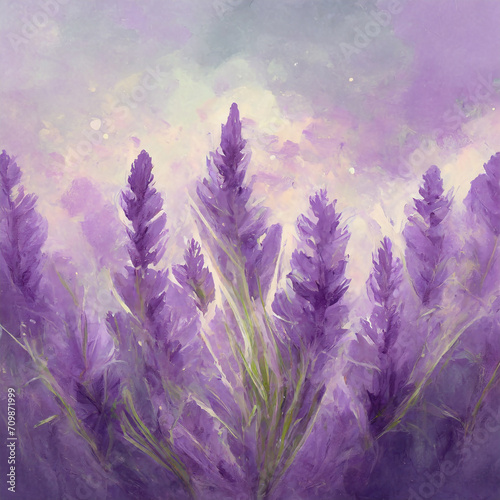 Dreamy lavender pattern a soft purple colors as background painting