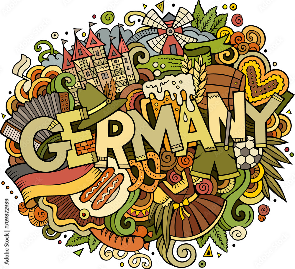 Fototapeta premium doodle word Germany