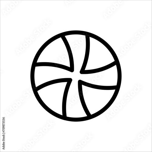 Volley ball icon vector sign and symbol isolated on white background.