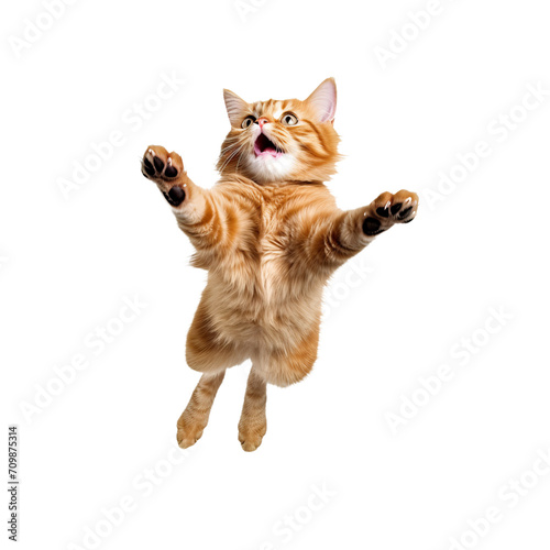 playful jumping falling skydiving cat