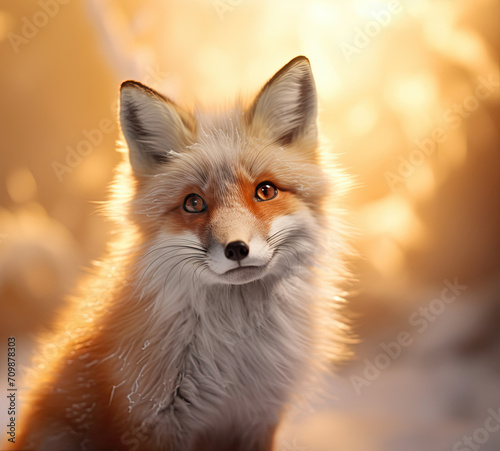 Close Up of Fox With Blurry Background