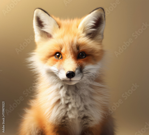 Close-Up of Small Fox With Blue Eyes