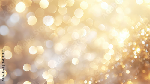 Golden Bokeh Bliss: Abstract Glimmer of Warm Light Particles