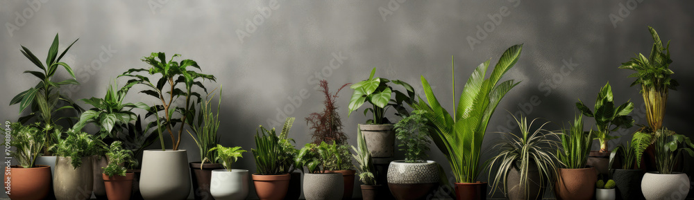 Row of Potted Plants, A Neat Display of Greenery