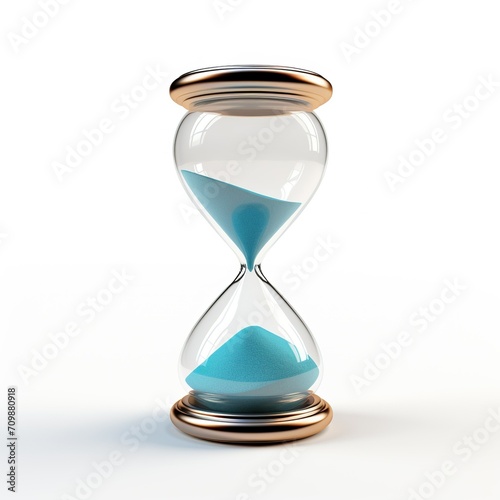 3D hourglass, isolated white background