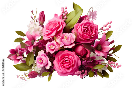 Beautiful bouquet of flowers for Valentine s Day on white background PNG