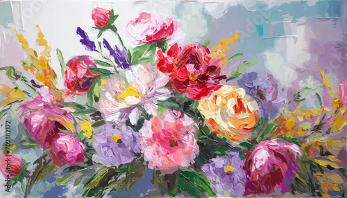Wallpaper Mural Beautiful and elegant oil painting flowers Torontodigital.ca