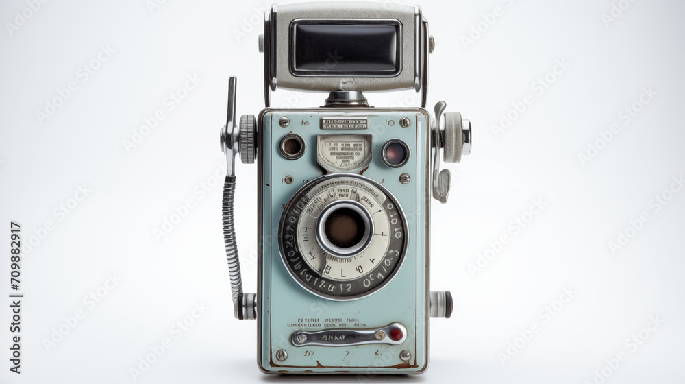 Fototapeta premium photograph vintage mobile phone on white background
