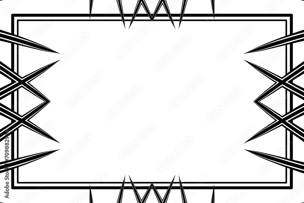 Fototapeta premium Black and white simple black and white x frame background 