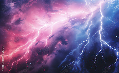 Multiple Lightning Strikes Illuminating the Sky During a Storm