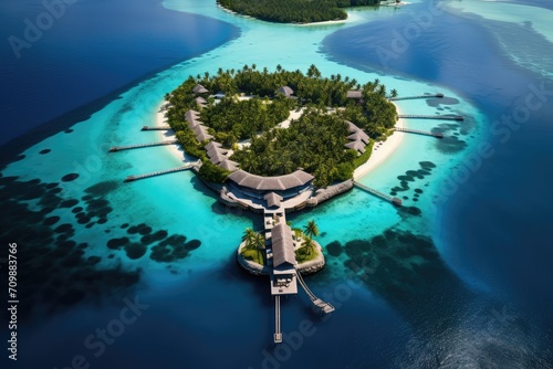 Tropical island drone photography