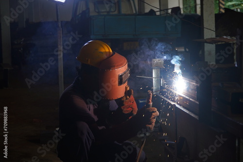 Welder at work