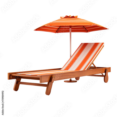 Beach chair and umbrella isolated on transparent background Remove png  Clipping Path  pen tool