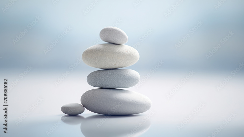 Smooth stones stacked in balance, tranquility and meditation. Zen background Smooth stones stacked in balance, tranquility and meditation. Zen background