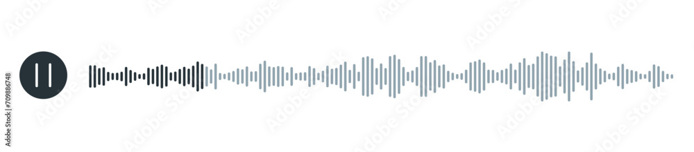 podcast sound waveform pattern for radio audio, music player, video editor, voise message in social media chats, voice assistant, recorder. vector illustration