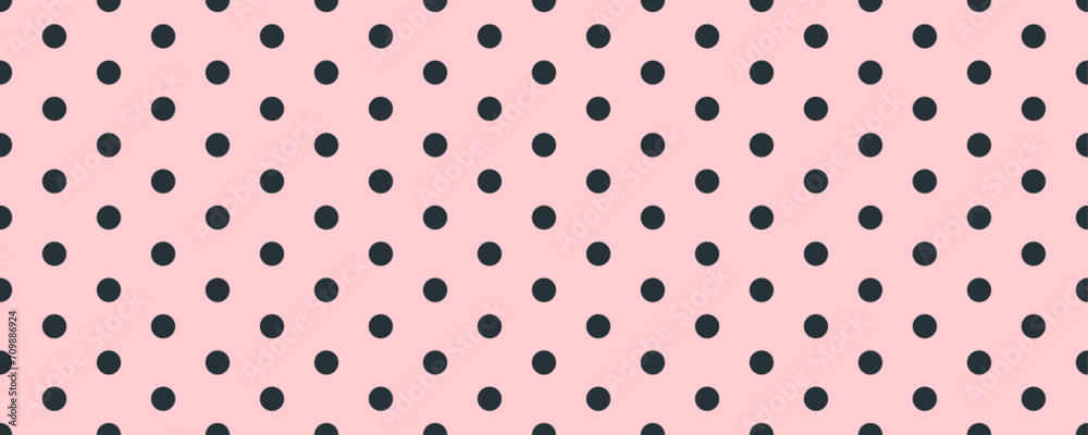 Small polka dot seamless pattern background. pink and black dot texture