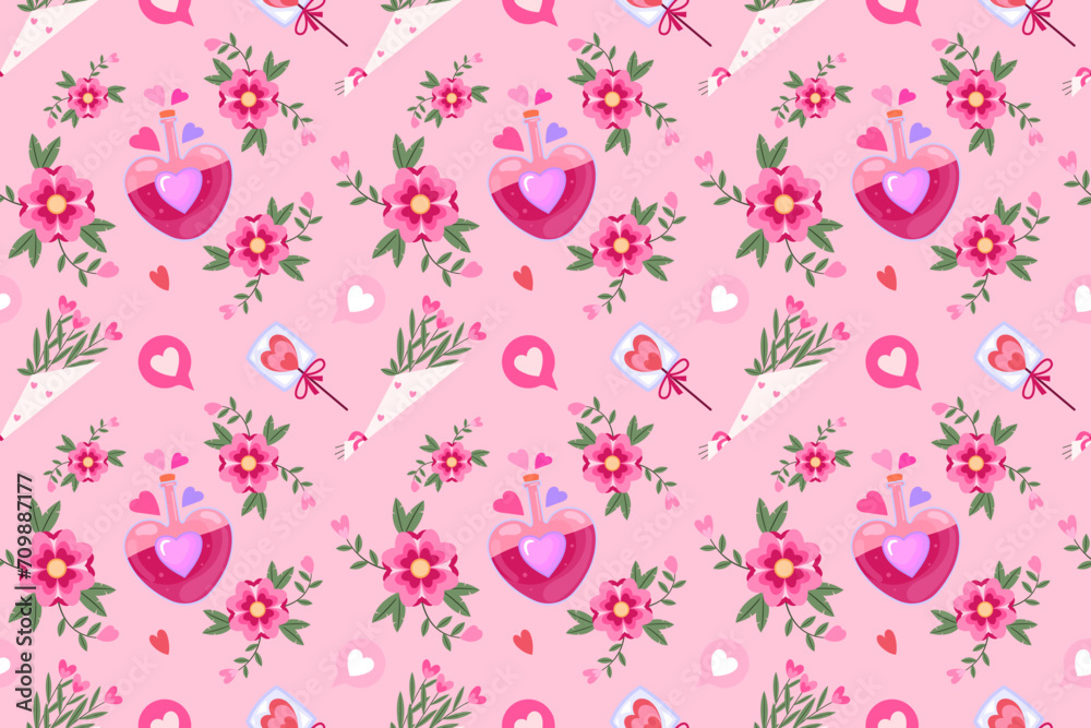 Valentine's Day Seamless Pattern Background Vector Valentine's Day Seamless Pattern Background Vector
