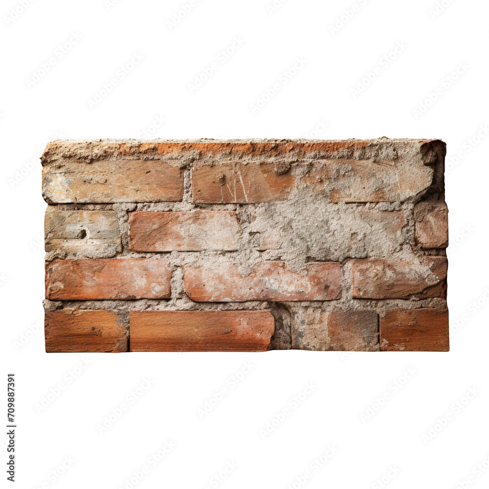 Fototapeta premium brick wall isolated on transparent background Remove png, Clipping Path, pen tool
