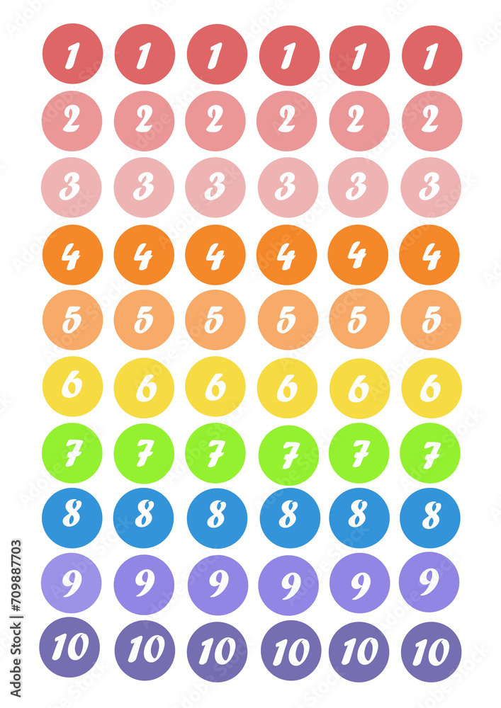 set of number icons set of number icons