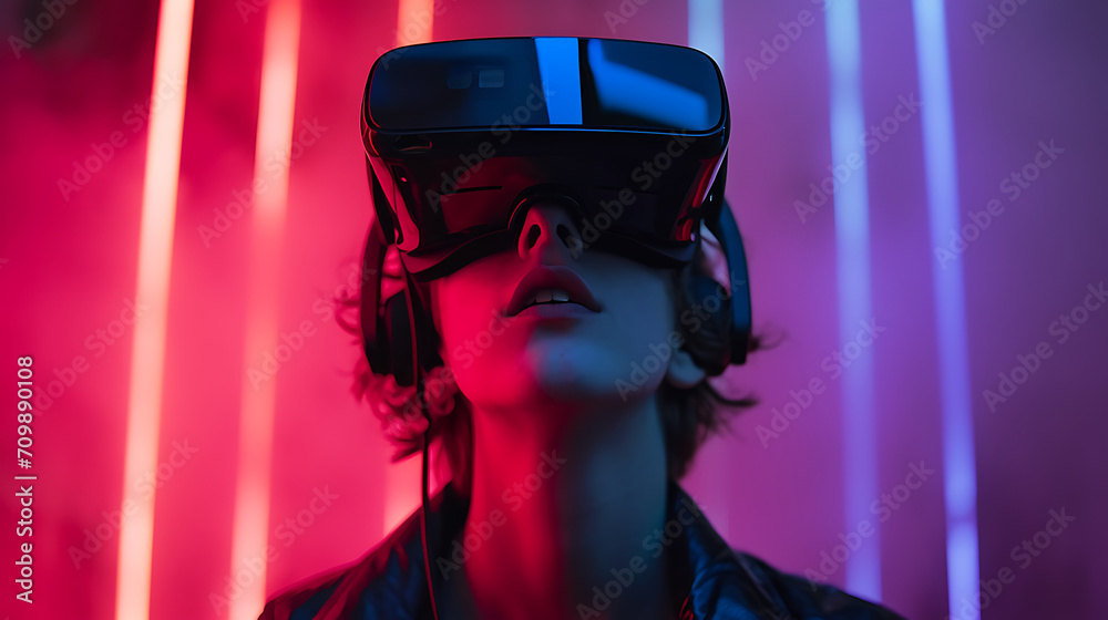 A young person playing games in virtual reality, metaverse, lost in virtual reality, augmented reality ar, vr, A young person playing games in virtual reality, metaverse, lost in virtual reality, augmented reality ar, vr,