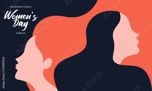 Happy International Women's Day. Vector Illustration of Women with Different Cultures