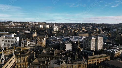 Wallpaper Mural Aerial footage flying over Bradford City Centre in West Yorkshire Torontodigital.ca