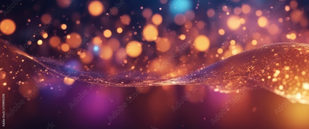 Fototapeta premium Wave of bright particles. Sound and music visualization.