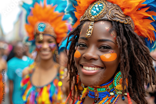 Celebraci  n del carnaval de Brasil  mujeres con vestidos coloridos