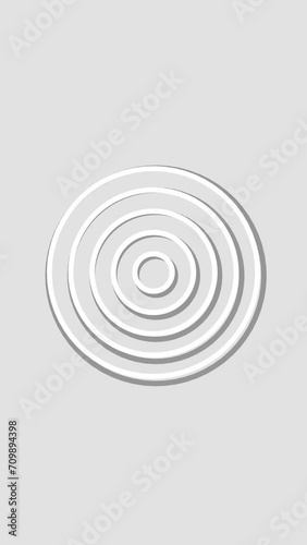 White grey circles pattern abstract background. Vertical video