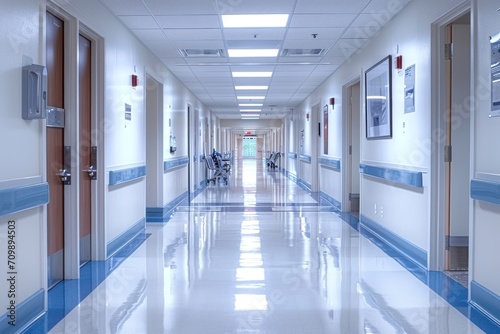 View down hospital corridor