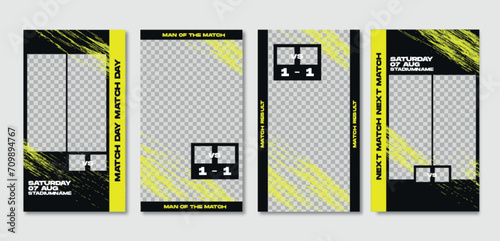 Sport story post template , Football Match day , Full time , Next match Best player	