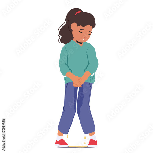 Child Had An Embarrassing Moment, Accidentally Wetting Herself. Relatable, Yet Awkward Incident with Little Girl