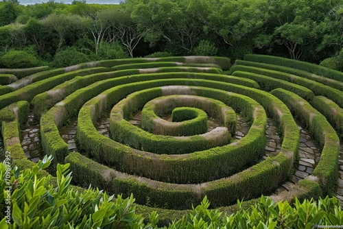 A maze in Glendurgan Garden on the Lizard peninsula in Cornwall