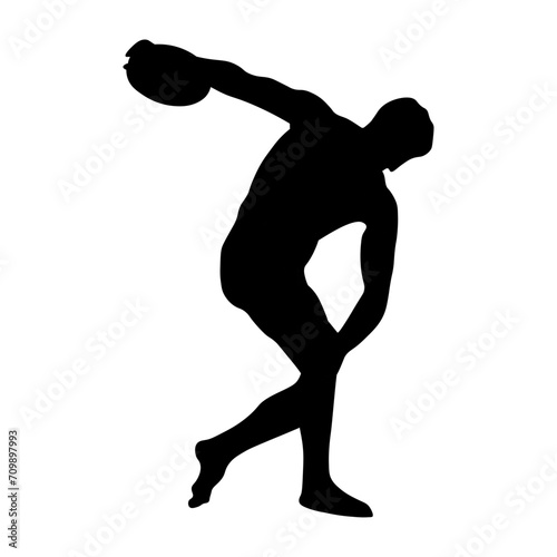Ancient Greek sculpture of a man. Silhouette