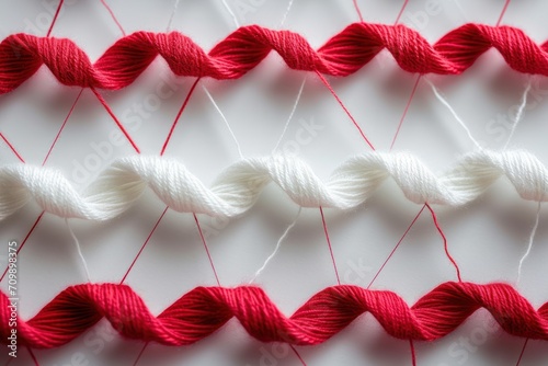 Red and white threads for connection