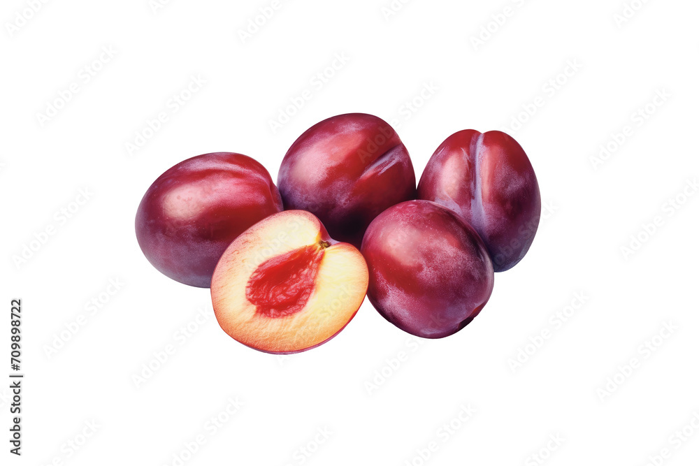 Fresh plum isolated on transparent background.
Fresh plum isolated on transparent background.