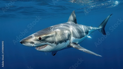 , Guadalupe Island, Great white shark(Carcharodon carcharias)in sea