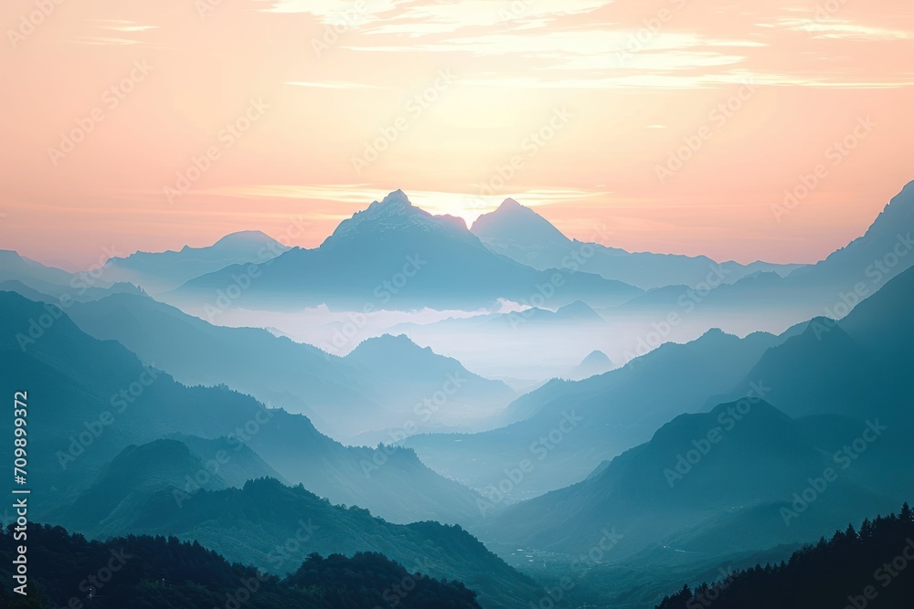 Fototapeta premium Silhouette of mountains