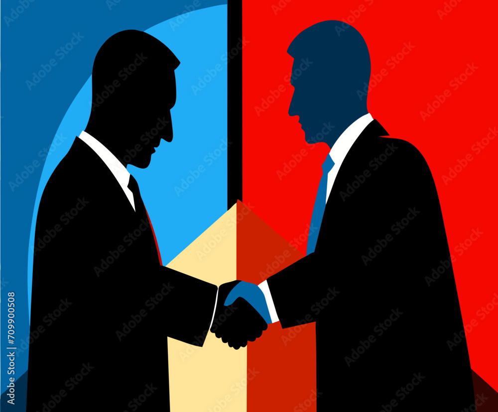 A handshake between two people. vektor icon illustation
