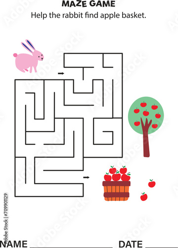Maze game animal for children