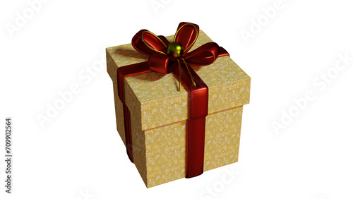 Yellow gift box with ribbon transparent © Jephin